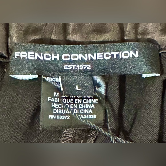 Ladies French Connection Chloetta Satin Cargo Pant Wide Leg Dark Brown SZ L NWT - Picture 11 of 14